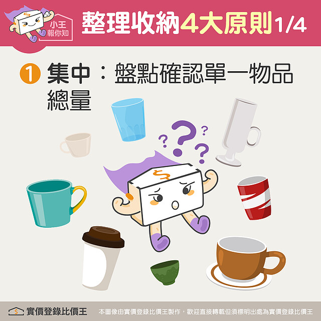 整理收納四大原則:集中盤點確認單一物品總量